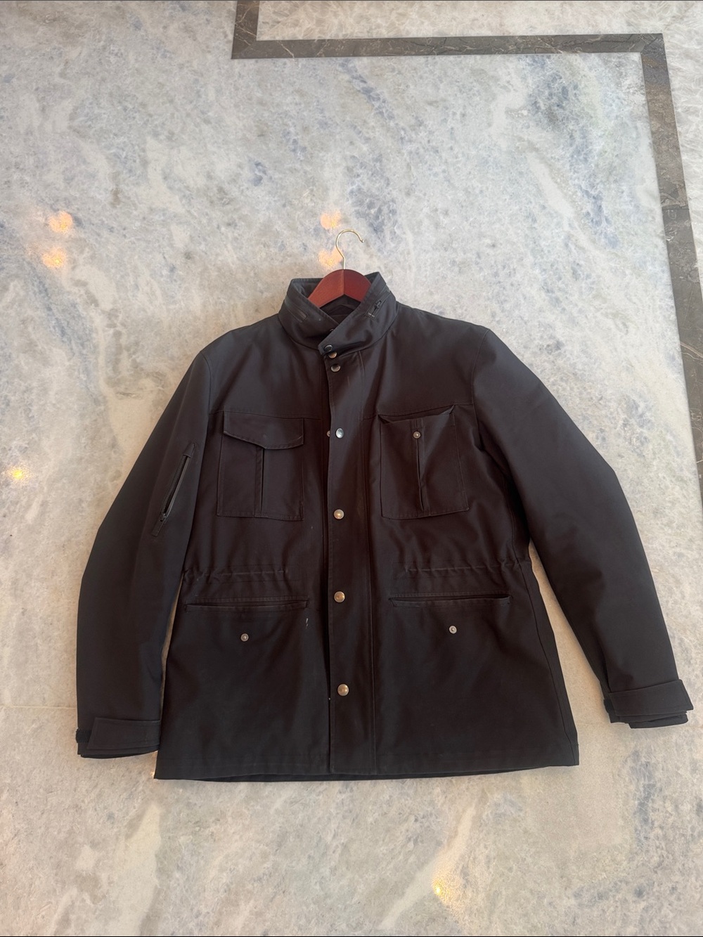 Gucci Black Military Field Jacket with Utility Pockets
